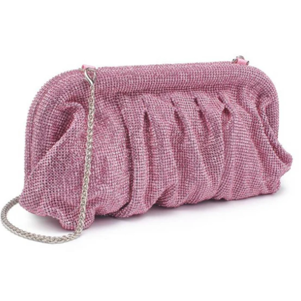 Aqua Irina Clutch Pink Rhinestone - Bloomingdale's Exclusive $118 Retail NWT New